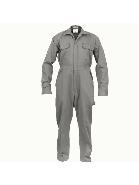 Flame Resistant FR Coverall - 88% C / 12% Nylon (Medium, Light Grey)