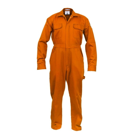 Flame Resistant FR Coverall - 88% C / 12% Nylon (Medium, Orange)