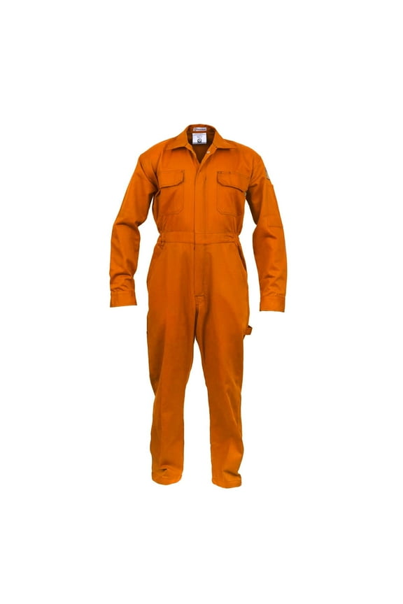 Flame Resistant FR Coverall - 88% C / 12% Nylon (Medium, Orange)
