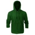 thumbnail image 1 of Flame Resistant FR Fleece Hoodies Zip-Up Sweater - 100%C - 12 oz - Bottle Green Color - Size: X-Large, 1 of 4