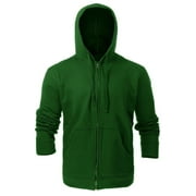 Flame Resistant FR Fleece Hoodies Zip-Up Sweater - 100%C - 12 oz - Bottle Green Color - Size: X-Large