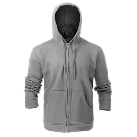 Flame Resistant FR Fleece Hoodies Zip-Up Sweater - 100%C - 12 oz - Light Gray Color - Size: Large