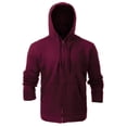 thumbnail image 1 of Flame Resistant FR Fleece Hoodies Zip-Up Sweater - 100%C - 12 oz - Maroon Color - Size: 2XL, 1 of 4