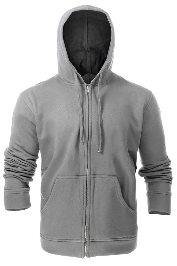 Flame Resistant FR Fleece Hoodies Zip-up Sweater - 100%C - 12 oz - Light Gray Color - Size: X-Large