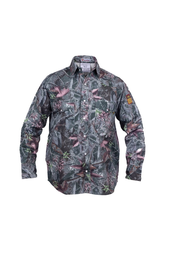 Flame Resistant FR Forest Camouflage Shirt - 100% C - 7 oz (2X-Large, Forest Camouflage)