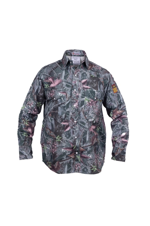 Flame Resistant FR Forest Camouflage Shirt - 100% C - 7 oz (4X-Large, Forest Camouflage)