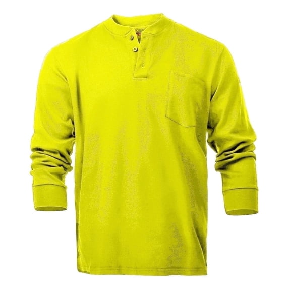Flame Resistant FR Henley Style T-Shirts (3X-Large, Yellow)