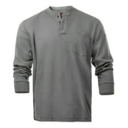 Flame Resistant FR Henley Style T-Shirts (Small, Dark Grey)