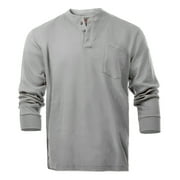 Flame Resistant FR Henley Style T-Shirts (X-Large, Light Grey)