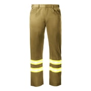 Flame Resistant FR High Visibility Hi Vis 88% C/12% N Pant/Trouser (28W x 30L, Khaki)