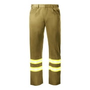 Flame Resistant FR High Visibility Hi Vis 88% C/12% N Pant/Trouser (30W x 32L, Khaki)