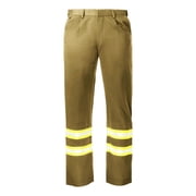 Flame Resistant FR High Visibility Hi Vis 88% C/12% N Pant/Trouser (30W x 34L, Khaki)