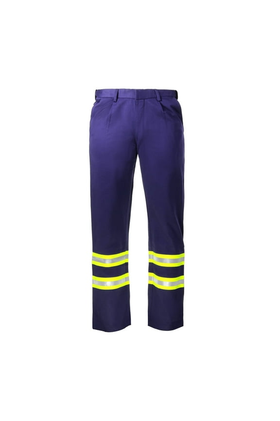 Flame Resistant FR High Visibility Hi Vis 88% C/12% N Pant/Trouser (36W x 30L, Navy Blue)