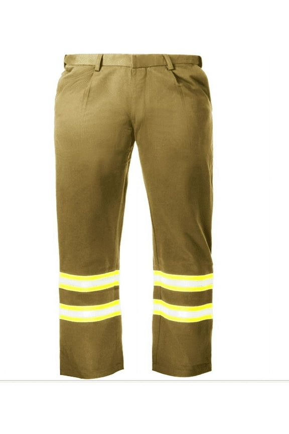Flame Resistant FR High Visibility Hi Vis 88% C/12% N Pant/Trouser (40W x 32L, Khaki)
