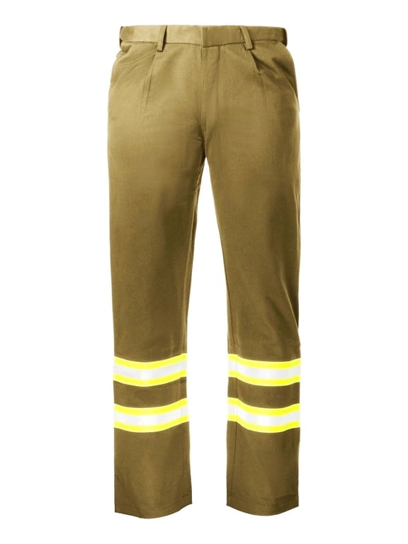 Flame Resistant FR High Visibility Hi Vis 88% C/12% N Pant/Trouser (42W x 32L, Khaki)