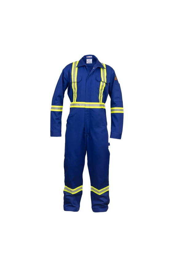 Flame Resistant FR High Visibility Hi Vis Coverall - 88% C/12% N (3X-Large, Royal Blue)