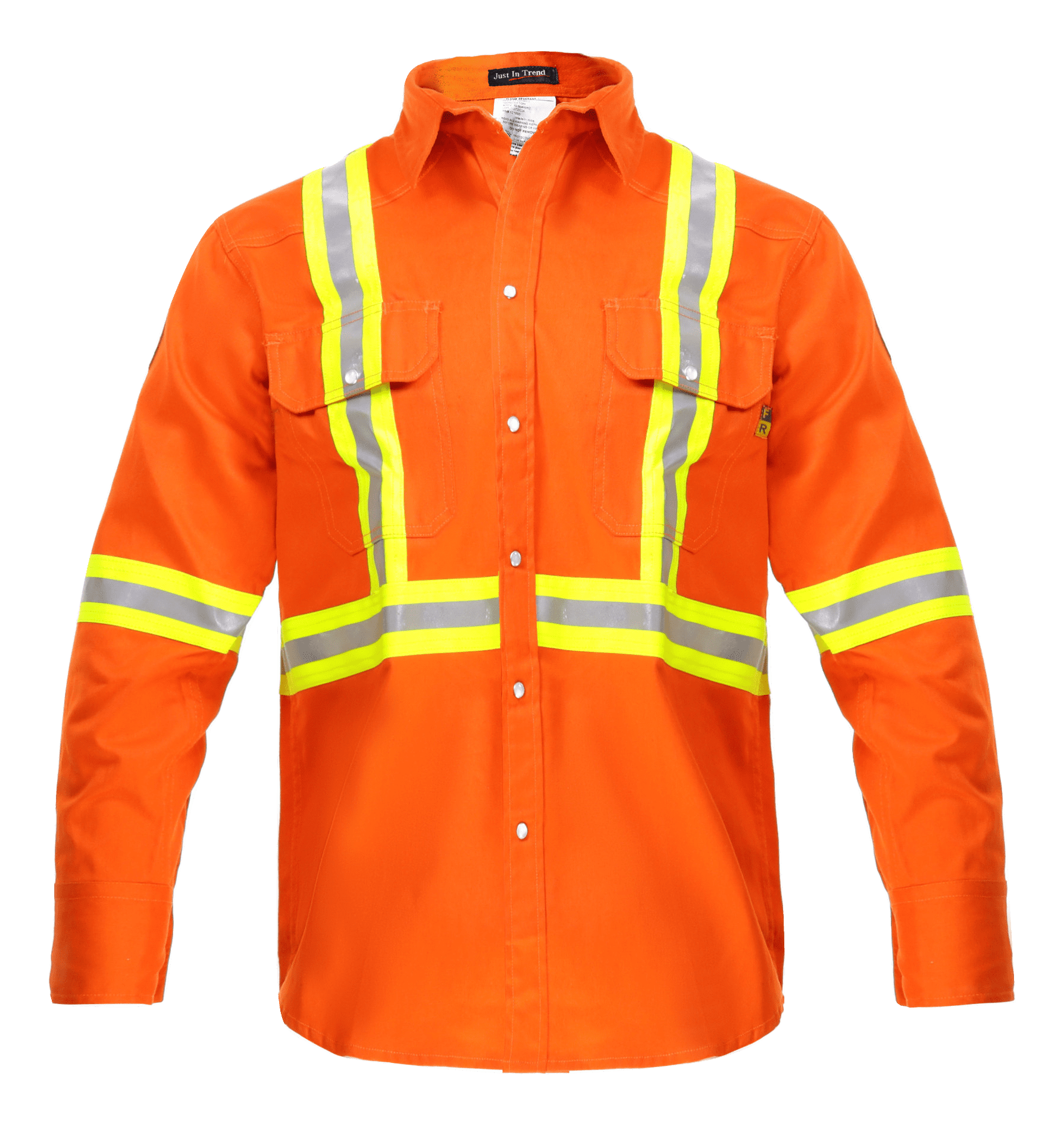 3X-Large Orange Flame Resistant FR Hi-Vis Work Shirt - 88% C/12% N