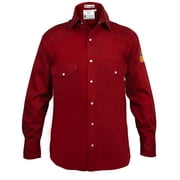 Flame Resistant Welding FR Shirt - 100% C - Light Weight - 7 oz (2X-Large, Red)