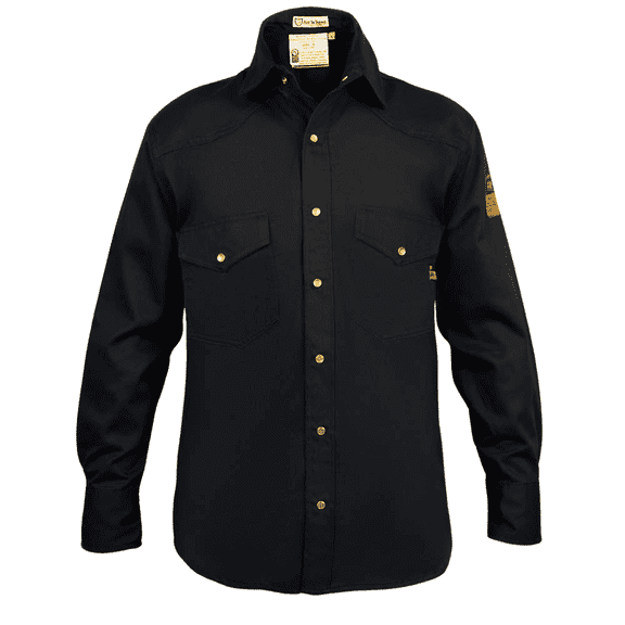 Flame Resistant Welding FR Shirt - 100% C - Light Weight - 7 oz (4X-Large, Black)