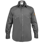 Flame Resistant Welding FR Shirt - 100% C - Light Weight - 7 oz (4XLarge, Dark Grey)