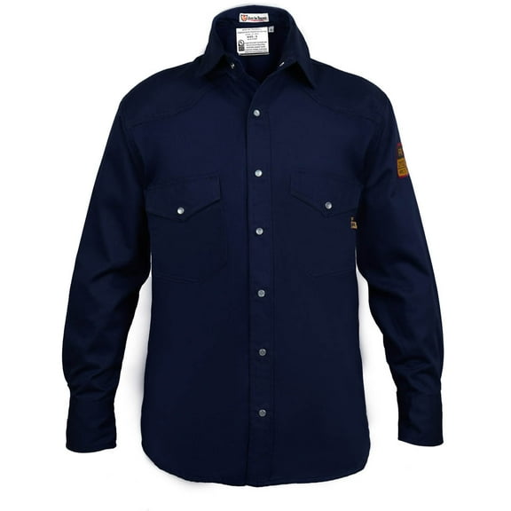 Flame Resistant FR Shirt - 88/12 (4XLarge, Navy Blue)
