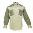thumbnail image 1 of Flame Resistant FR Shirt – 88/12 Cotton Nylon blend – 7 oz twill - Western Style - 2 tone (Khaki/Army Green - XL), 1 of 3