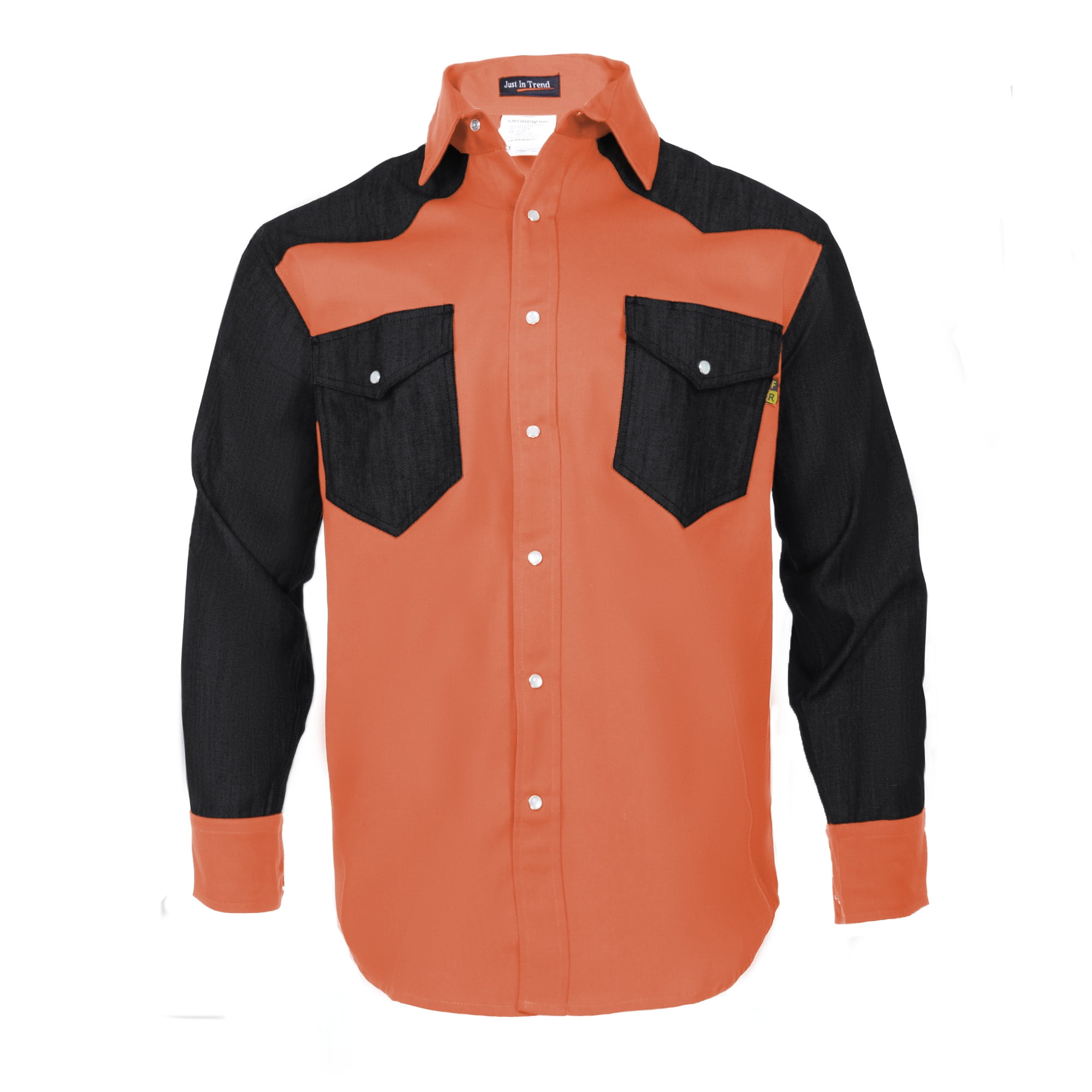 Flame Resistant FR Shirt 88/12 Cotton Nylon blend 7 oz twill - Western  Style - 2 tone - Walmart.com
