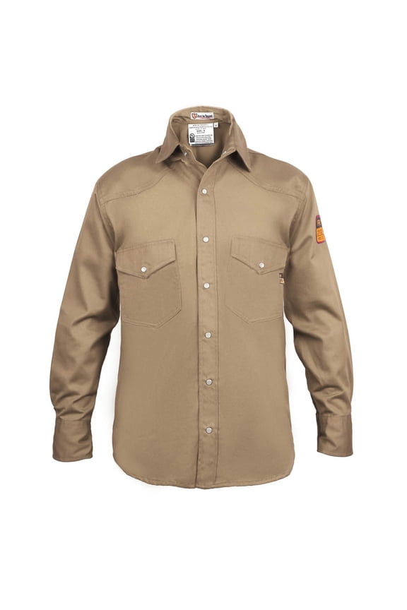 Flame Resistant FR Shirt - 88/12 (Large, Khaki)