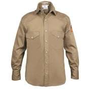 JUST IN TREND Flame Resistant FR Shirt - 88/12 (Size: Small, Color: Khaki)
