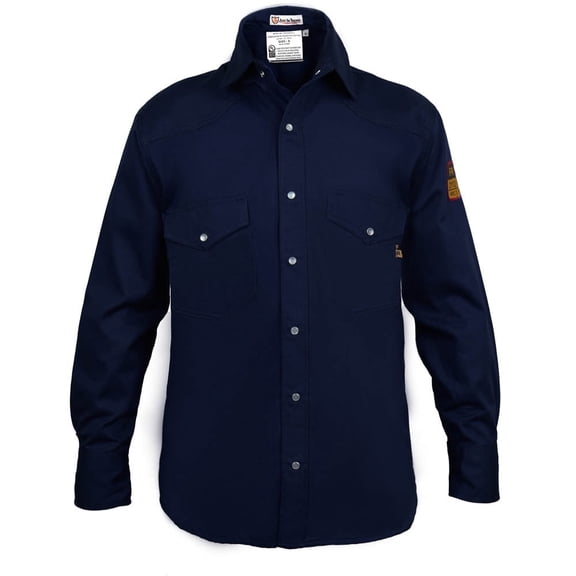 Flame Resistant FR Shirt - 88/12 (X - Large, Navy Blue)