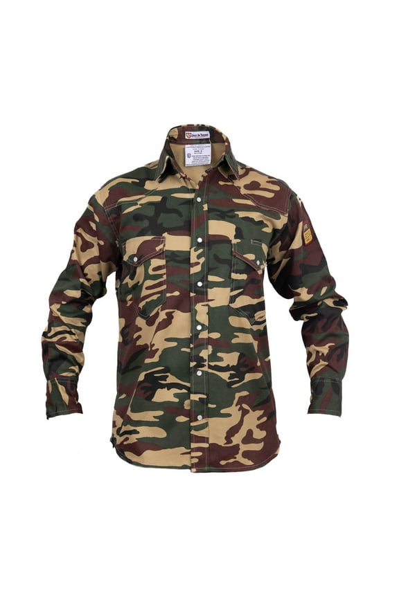 Flame Resistant FR Shirt â€“ Military Camo - 3XL - 100%C â€“ 7 oz