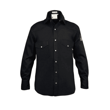 Flame Resistant FR Welding Shirt - 100% C - Heavyweight 9 oz (2X-Large, Black)
