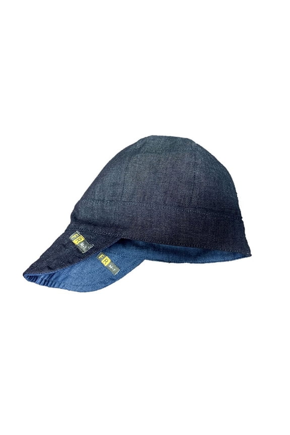 Flame Resistant Flex fit Welding Cap - Reversible - 100%C - 7 oz - Light Weight - Blue Denim / Black Denim - M