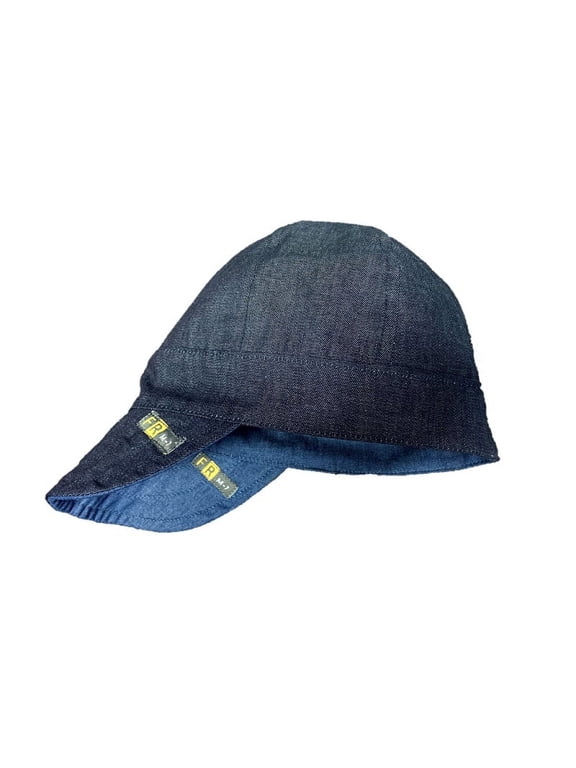 Flame Resistant Flex fit Welding Cap - Reversible - 100%C - 7 oz - Light Weight - Blue Denim / Black Denim - XL