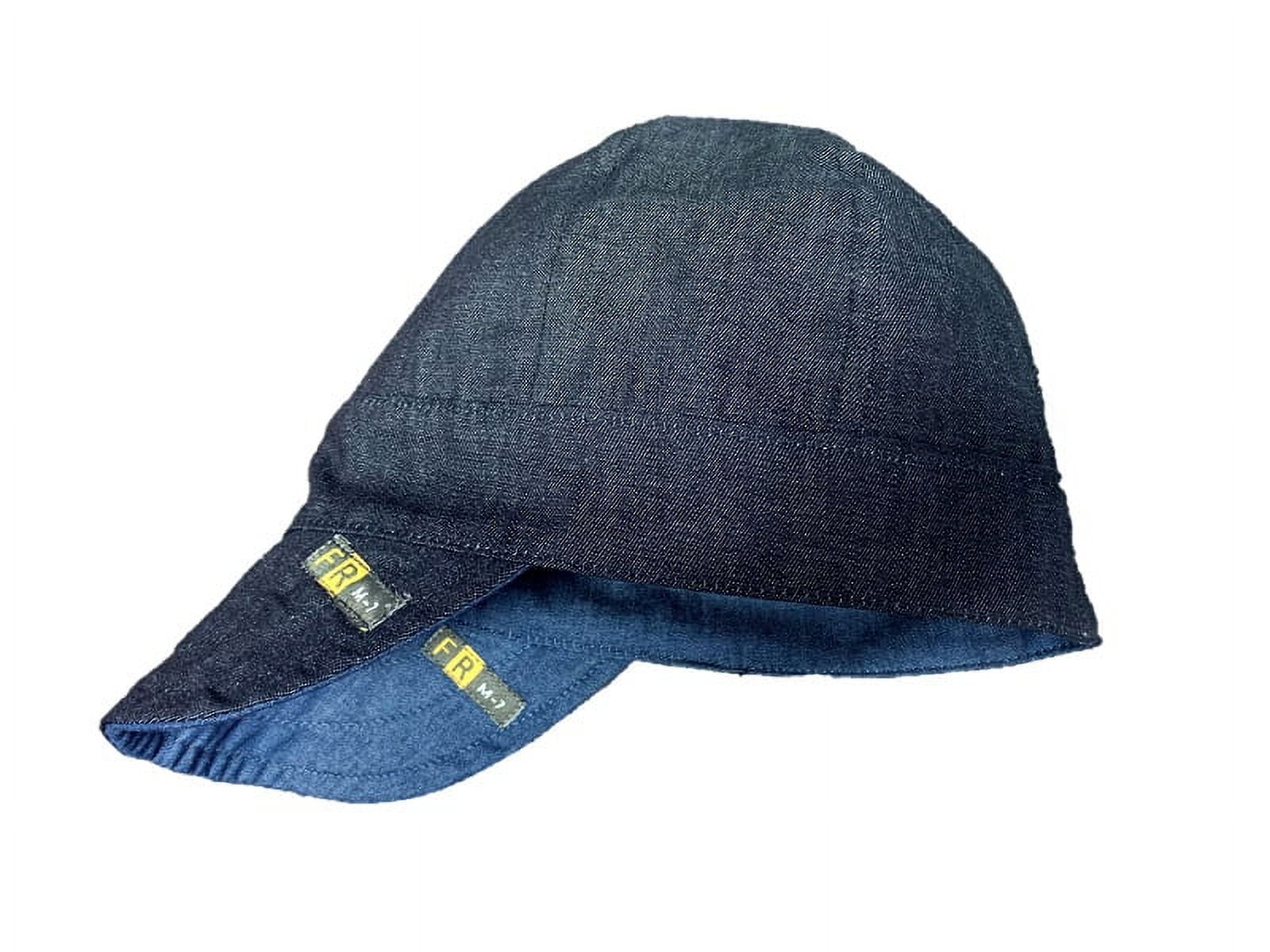 flame-resistant-flex-fit-welding-cap-reversible-100-c-7-oz-light-weight-blue-denim-black-denim-xl-walmart-business-supplies