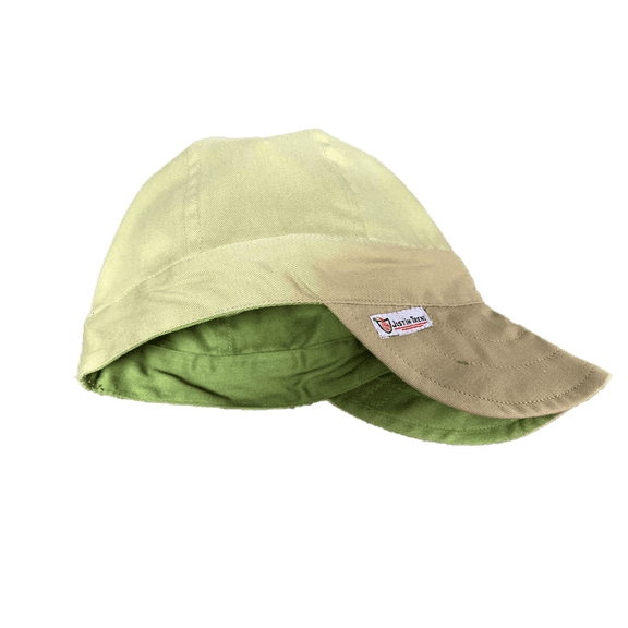 Flame Resistant Flex fit Welding Cap - Reversible - 100%C - 7 oz - Light Weight - Khaki / Army Green - M