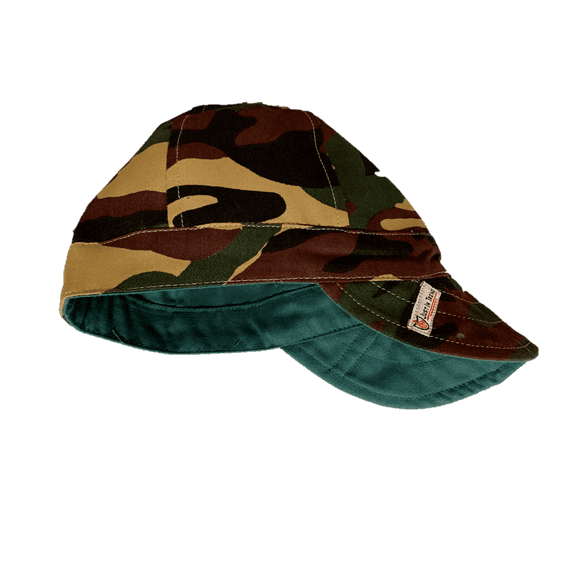 Flame Resistant Flex fit Welding Cap - Reversible - 100%C - 7 oz - Light Weight - Military Camo - L