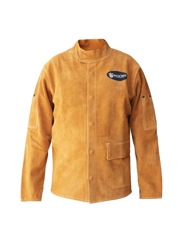 Flame Resistant Heavy Duty Genuine Cowhide Leather Welding Jacket for Men, 4x-large