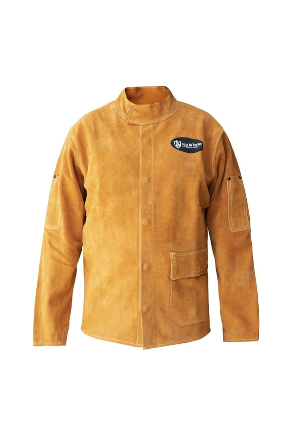 Flame Resistant Heavy Duty Genuine Cowhide Leather Welding Jacket for Men, X-Large