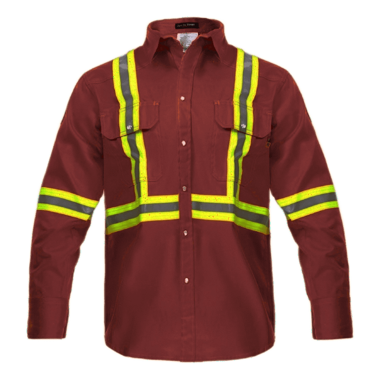 Flame Resistant High Visibility Hi Vis FR Shirt 100 C 7 oz 2X Large Maroon