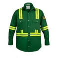 thumbnail image 1 of Flame Resistant High Visibility Hi Vis FR Shirt - 100% C - 7 oz (X-Large, Green), 1 of 3