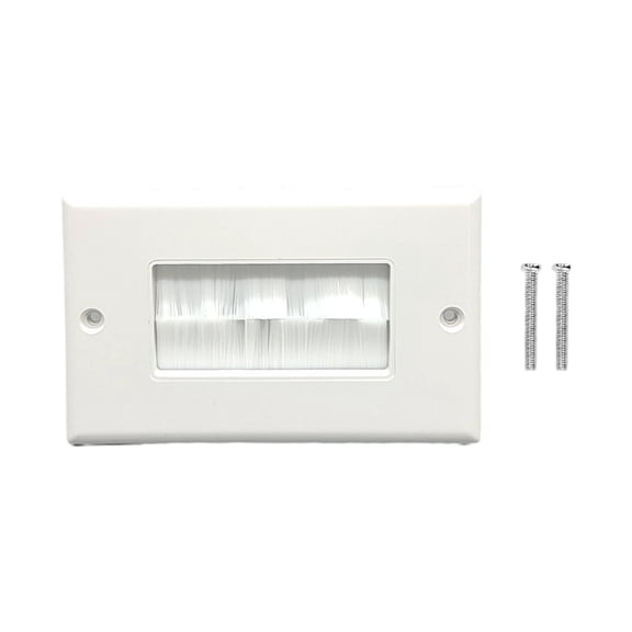 Flame Resistant Panel Brush Cable Pass Through Brush Wall Plate For Home Installations In-Wall Cable Management