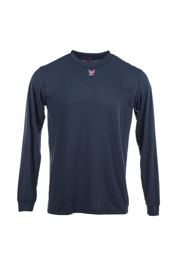 Flame Resistant T Shirts, CAT1 Long Sleeve Shirt, Blue, X-Large, SAFEGEAR