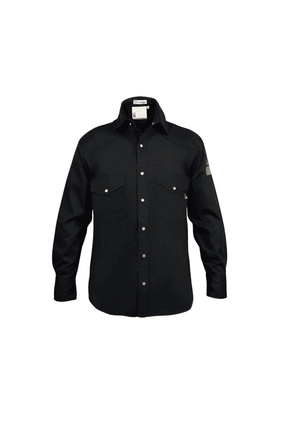Flame Resistant FR Welding Shirt - 100% C - Heavyweight 9 oz (Small, Black)