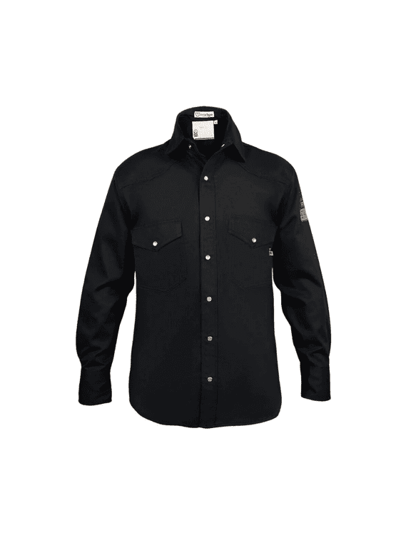 Flame Resistant FR Welding Shirt - 100% C - Heavyweight 9 oz (X-Large, Black)