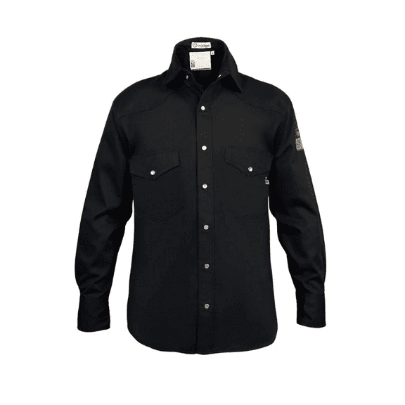 Flame Resistant FR Welding Shirt - 100% C - Heavyweight 9 oz (X-Large, Black)