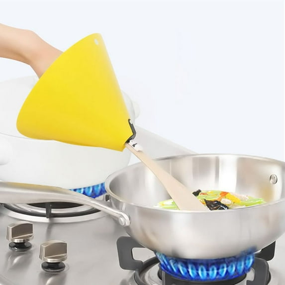 Flame Retardant 1 pcs Protect Hands Anti-Splash Housewife Gift for Home, Catering Utensils Gloves Oil Shield Cover Cooking Artifact Oil Baffle YELLOW FOR WOODEN SHOVEL