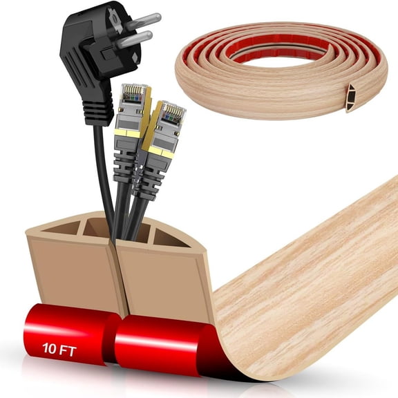Flame Retardant Cord Protectors Channel Flexible Cuttable Floor Wire Cover For Home Safe Cable Management