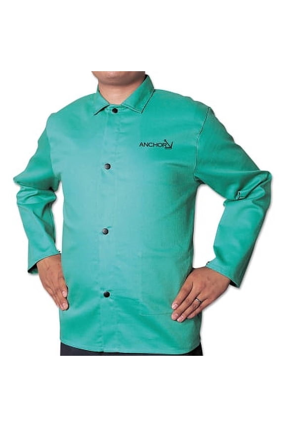 Flame Retardant (Fr) Cotton Sateen Jacket, Medium, Visual Green| 1 Each