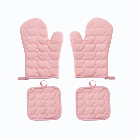 Flame Retardant Quilted Oven Mitts, Heavy-Duty Heat & Burn Protection ...